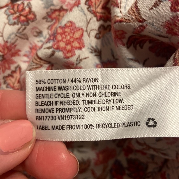 NWT Balloon Long Sleeve Button Front Dress Universal Thread Pink Floral M - Picture 6 of 6